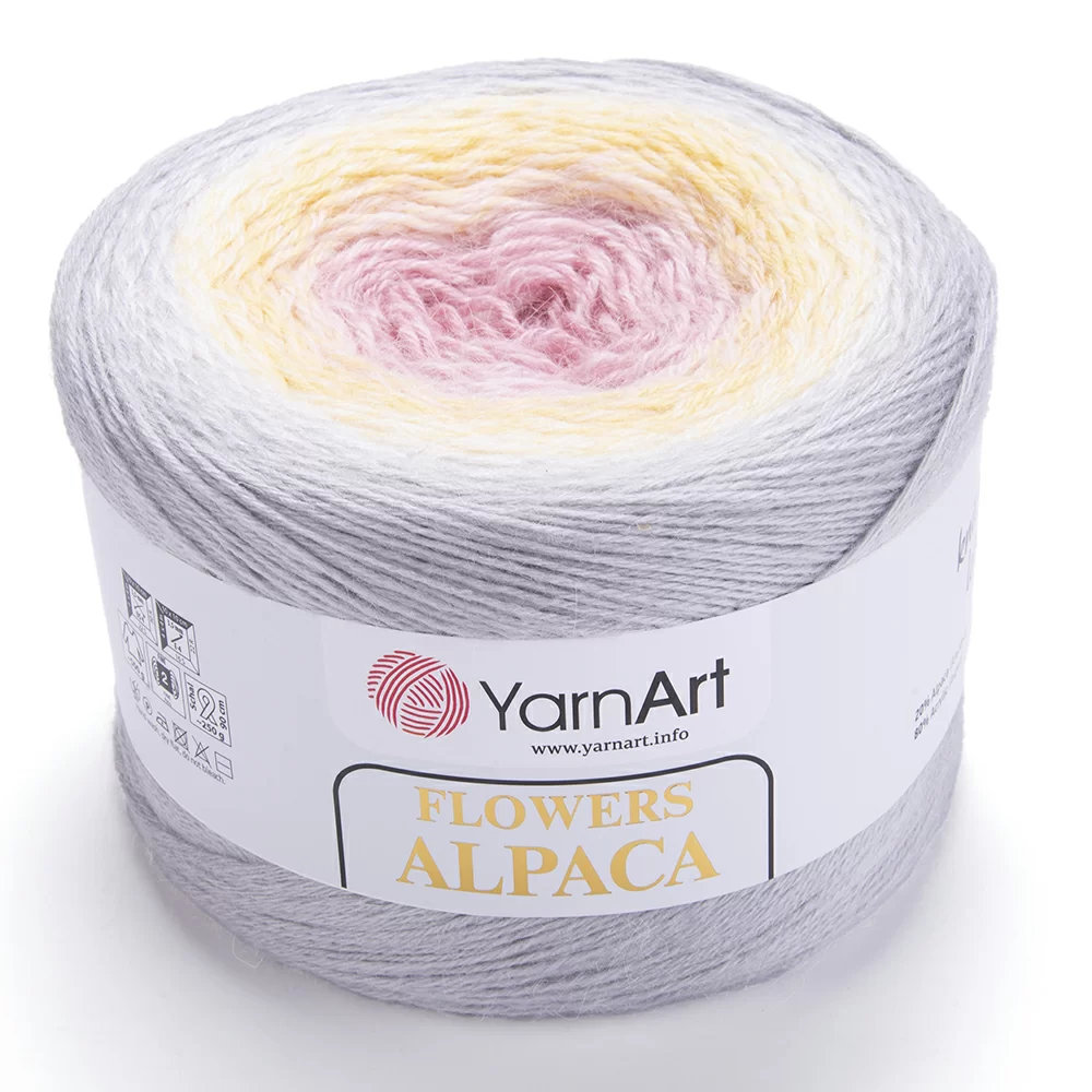 На фото Пряжа Yarnart Flowers Alpaca цвет 404